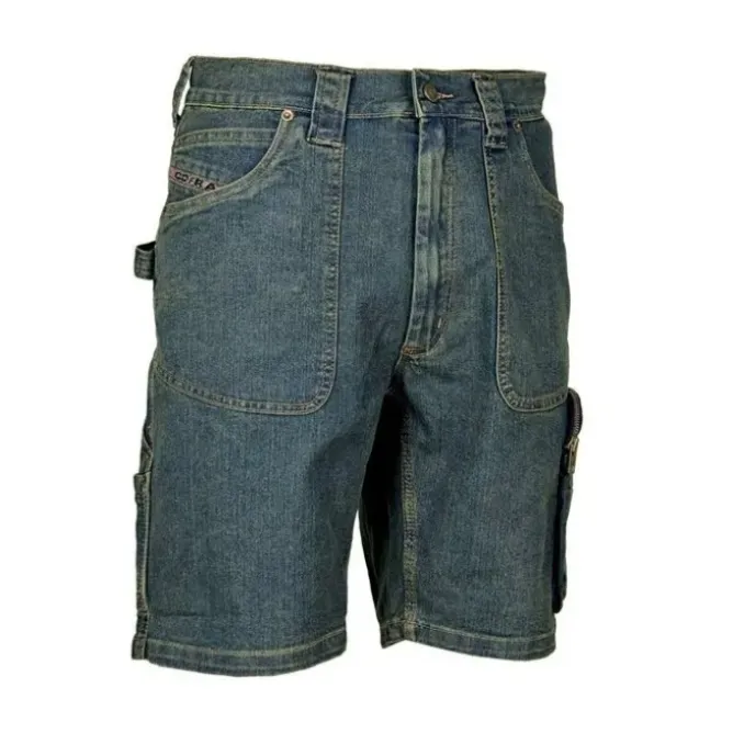 Bermuda Jeans da Lavoro Stretch Elasticizzati Multitasche Cofra Havana V157-0-00A