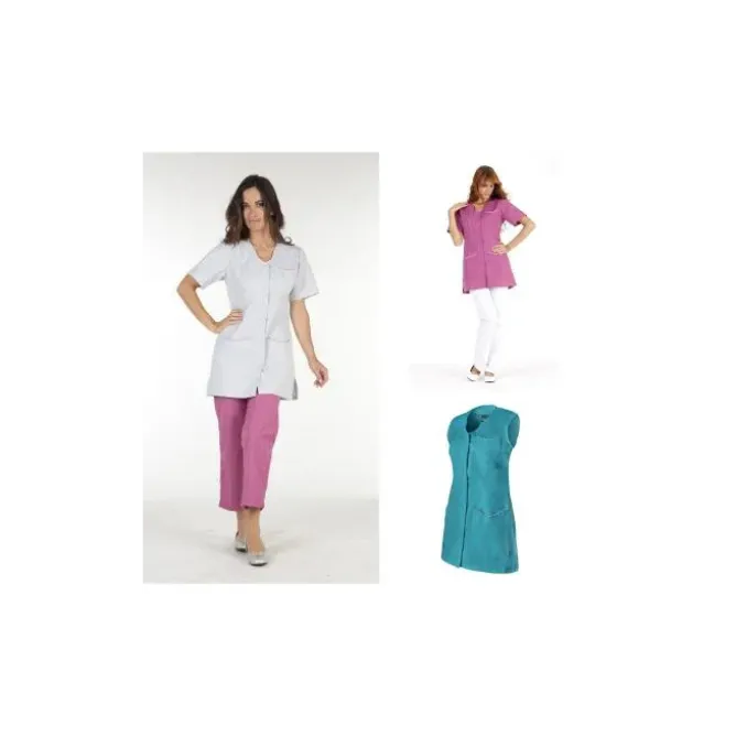 Camice da Lavoro Molinel Laurie LAURIEMCBL/BC Multitasche Benessere Sanitario Donna