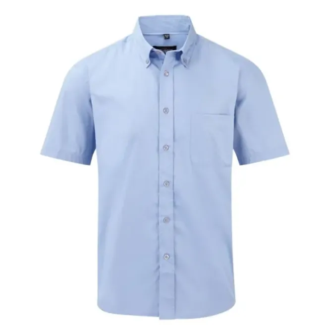 Camicia Da Lavoro Classica a Maniche Corte 100% Cotone Twill Russell - JE917M