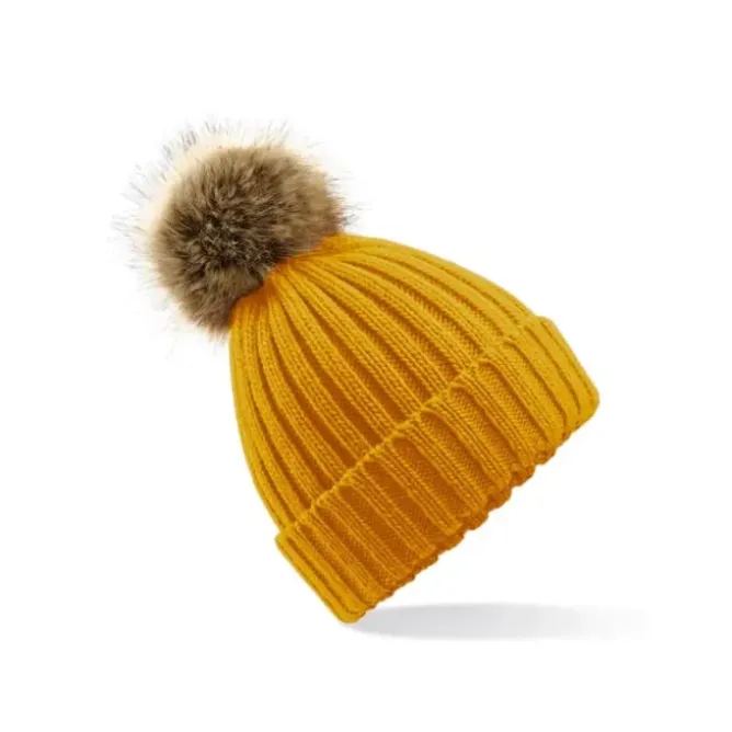 Cappello Fur Pom Pom Chunky Beanie Beechfield - B412