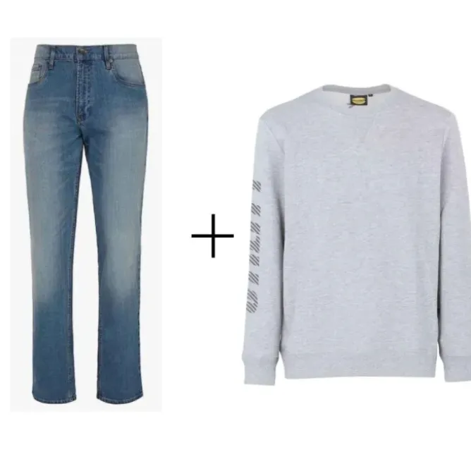 Completo da lavoro Diadora Pantaloni da lavoro in Jeans 5PKT & Felpa a girocollo Diadora Sweatshirt Falcon II