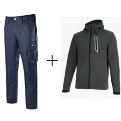 Completo da lavoro Pantaloni da lavoro Diadora Multitasche Rock Ligh Cotton & Giacca da lavoro in Softshell Diadora - Sail