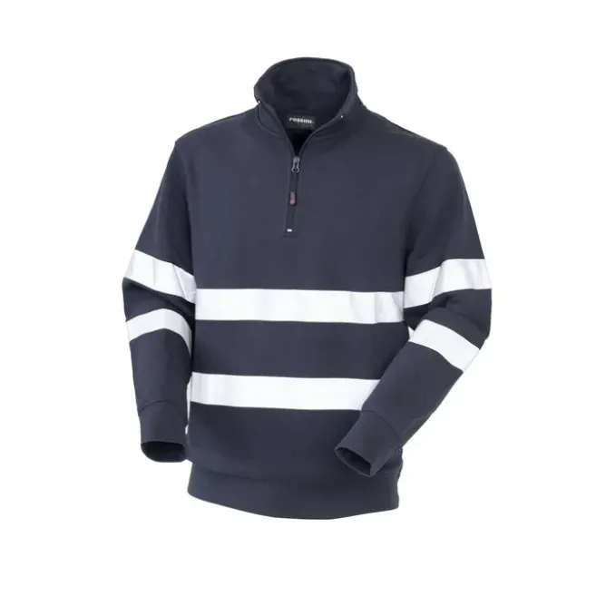 Felpa da Lavoro mezza zip Rossini Belfast con strisce rifrangenti HH099