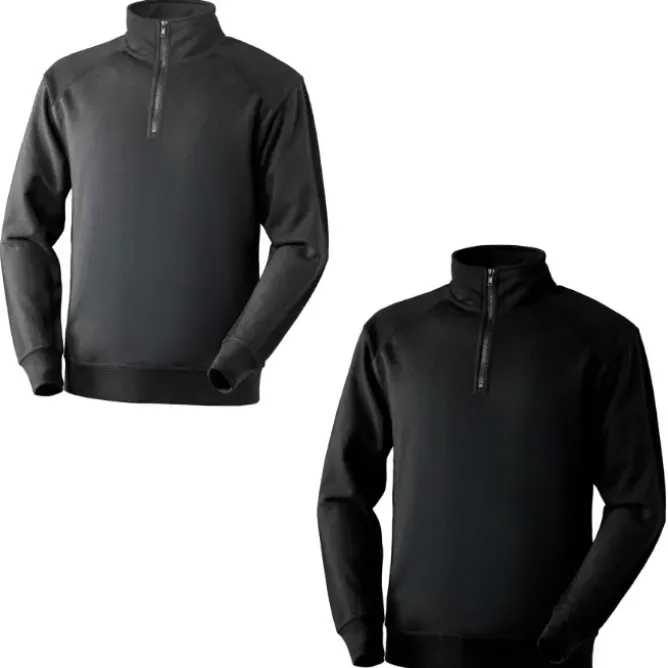Felpa da Lavoro Neri mezza zip Anniston 455065