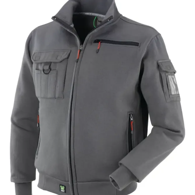 Felpa da Lavoro Neri multitasche con zip Brez 455080