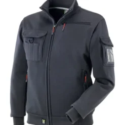Felpa da Lavoro Neri multitasche con zip Brez 455080