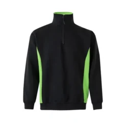 Felpa zip corta bicolore collo alto da Lavoro Velilla 105704