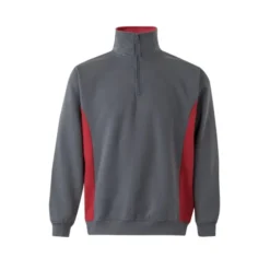 Felpa zip corta bicolore collo alto da Lavoro Velilla 105704