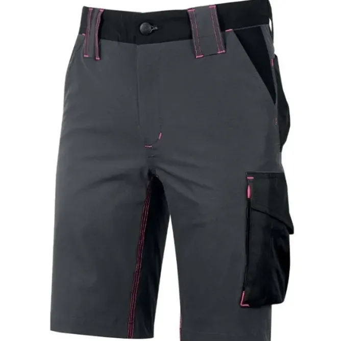 Fuori tutto - Bermuda da Lavoro Stretch Elasticizzati U-Power Mercury Donna FU196GF grey fucsia taglia m