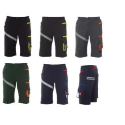 Fuori tutto - Bermuda Unisex da Lavoro Multitasche Stretch Payper Next 4W Shorts AY 7316 colore Blu navy nero taglia 50
