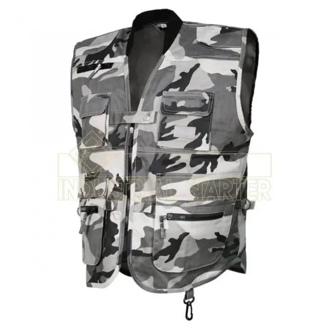Fuori tutto - Gilet Mimetico ISSA LINE Multitasche 04019 Estivo 100% Cotone Taglia M