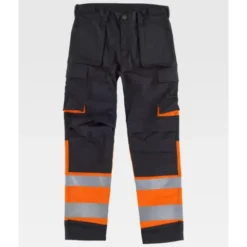 Fuori tutto - Pantalone da Lavoro Multitasche Alta Visibilità C2918 - Workteam Taglia 42 Colore Nero Arancio