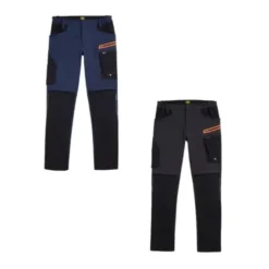 Fuori tutto - Pantalone da Lavoro Stretch Multitasche Diadora Hybrid Performance 702.179838 Taglia M Colore Blu Nero