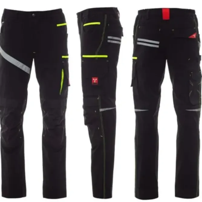 Fuori tutto-Pantalone da lavoro Payper Stretch Multitasche Top Quality Unisex 4 Way - Next 4w taglia 54 nero/nero