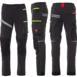 Fuori tutto-Pantalone da lavoro Payper Stretch Multitasche Top Quality Unisex 4 Way - Next 4w taglia 54 nero/nero