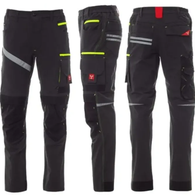 Fuori tutto-Pantalone da lavoro Payper Stretch Multitasche Top Quality Unisex 4 Way - Next 4w taglia 54 nero/nero