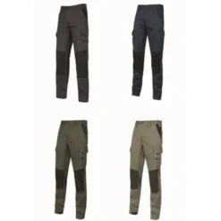 Fuori tutto - Pantaloni da Lavoro Multitasche Stretch U-Power Majo WST350 taglia S colore dark green