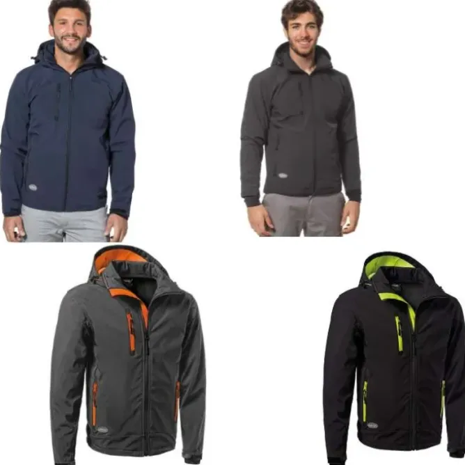 Giacca da lavoro Soft-Shell con cappuccio staccabili Multitasche Logica SLALOMCAP3-L