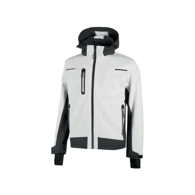 Giacca da Lavoro Softshell Multitasche Stretch Impermeabile Antinvento U-Power Space White WFU187