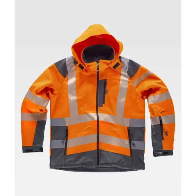 Giacca da Lavoro Workshell Alta Visibilità con Cappuccio S9211 - Workteam