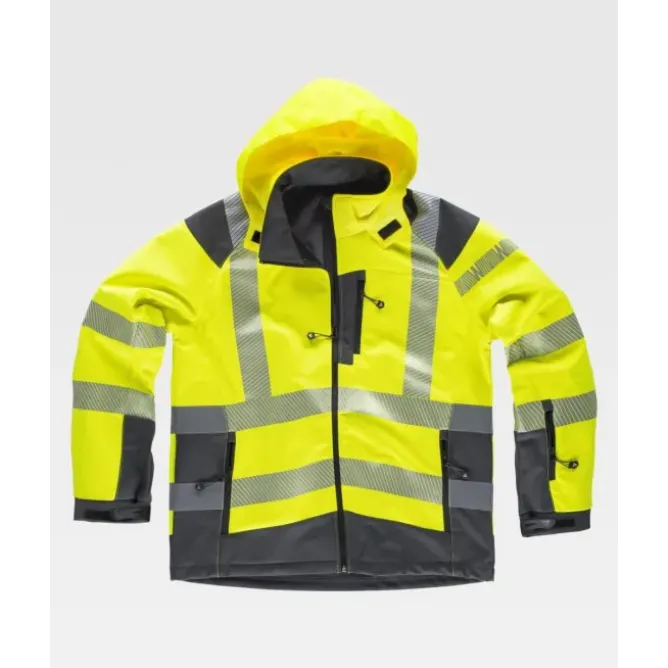 Giacca da Lavoro Workshell Alta Visibilità con Cappuccio S9211 - Workteam