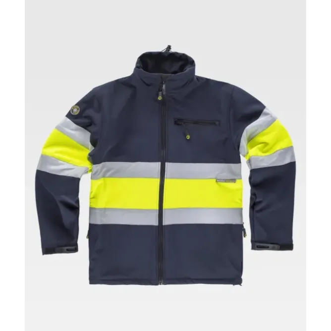 Giacca da Lavoro Workshell C/Cerniera Stretch Alta Visibilità S9520 - Workteam
