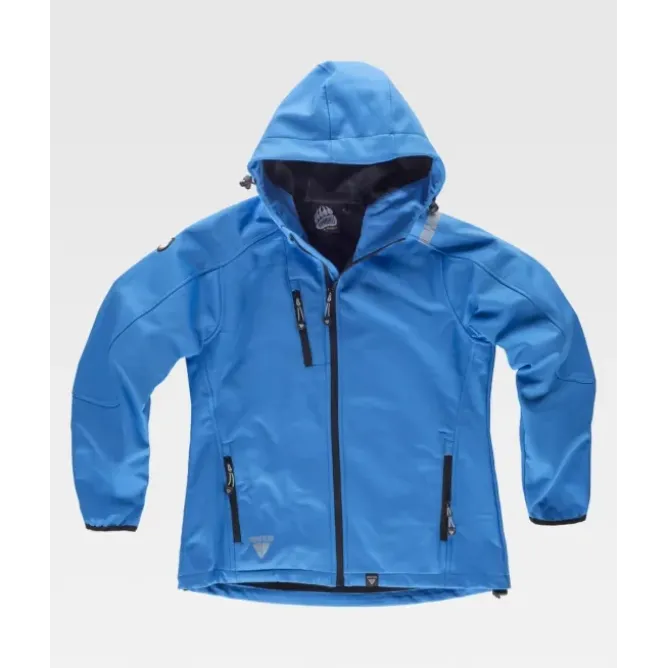 Giacca da Lavoro Workteam Workshell Multitasche con Cappuccio Donna S9494