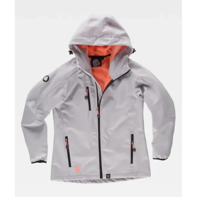 Giacca da Lavoro Workteam Workshell Multitasche con Cappuccio Donna S9494
