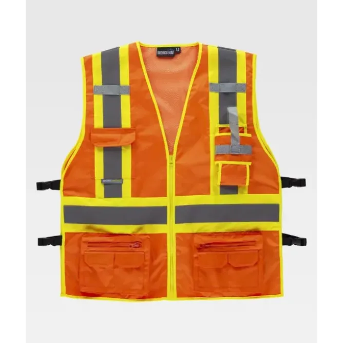 Gilet da Lavoro Alta Visibilità con Cerniera Regolazione Laterale C3622 - Workteam