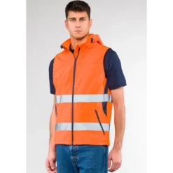Gilet da Lavoro Alta Visibilità con Cappuccio Zip Intera Sottozero Ecolight 2690