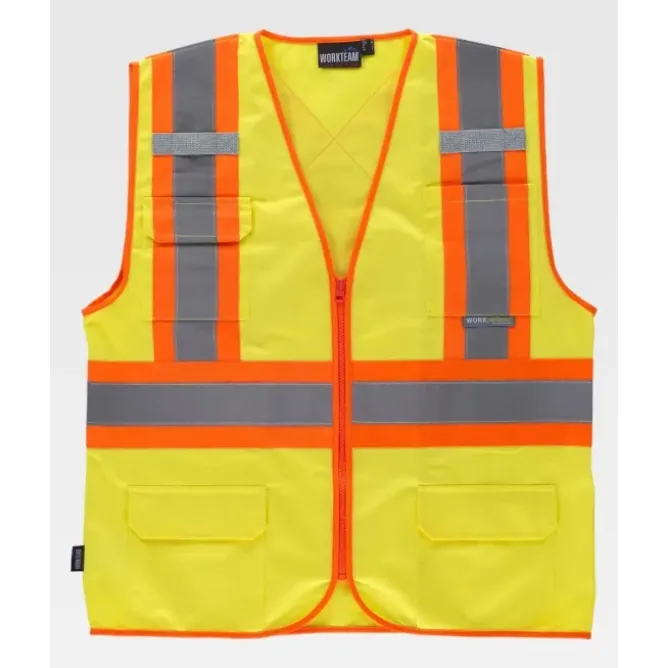 Gilet da Lavoro Alta Visibilità con Cerniera e Tasche C3621 - Workteam
