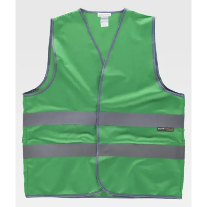Gilet da Lavoro Chiusura con Velcro Alta Visibilità HVTT03 - Workteam