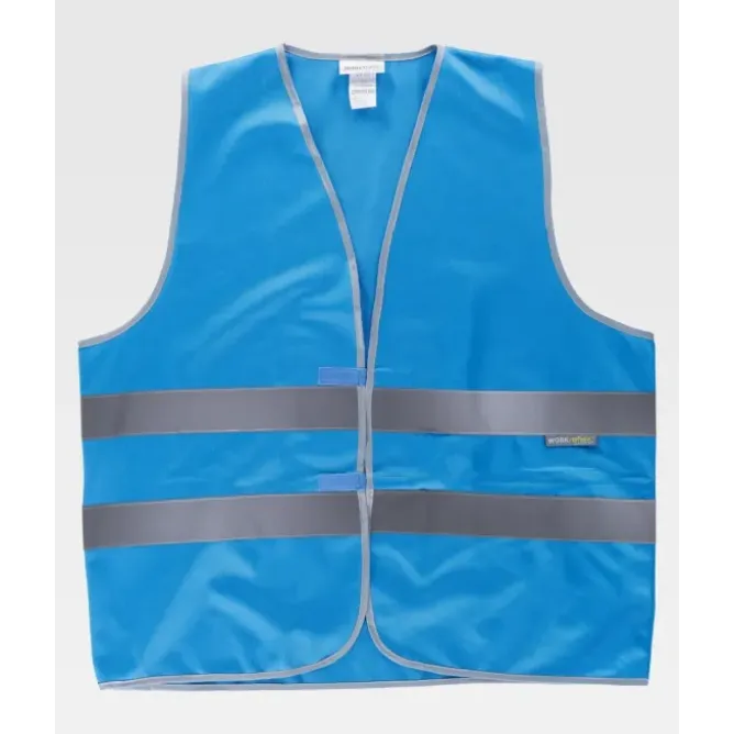 Gilet da Lavoro Chiusura con Velcro Alta Visibilità HVTT03 - Workteam
