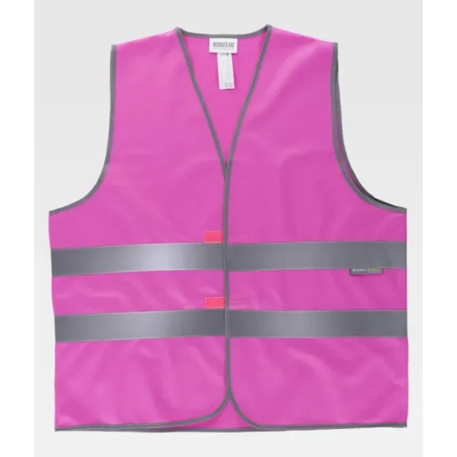Gilet da Lavoro Chiusura con Velcro Alta Visibilità HVTT03 - Workteam