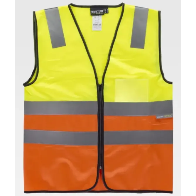 Gilet da Lavoro con Cerniera e Bande Alta Visibilità C3616 - Workteam