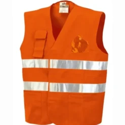 Gilet da Lavoro con Tasche Alta Visibilità ISSA LINE - 01250