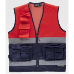 Gilet da Lavoro Multitasche Bicolore Alta Visibilità C4047 - Workteam