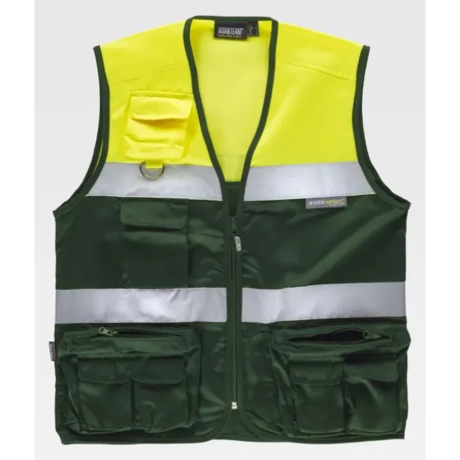 Gilet da Lavoro Safari Multitasche Alta Visibilità C4010 - Workteam
