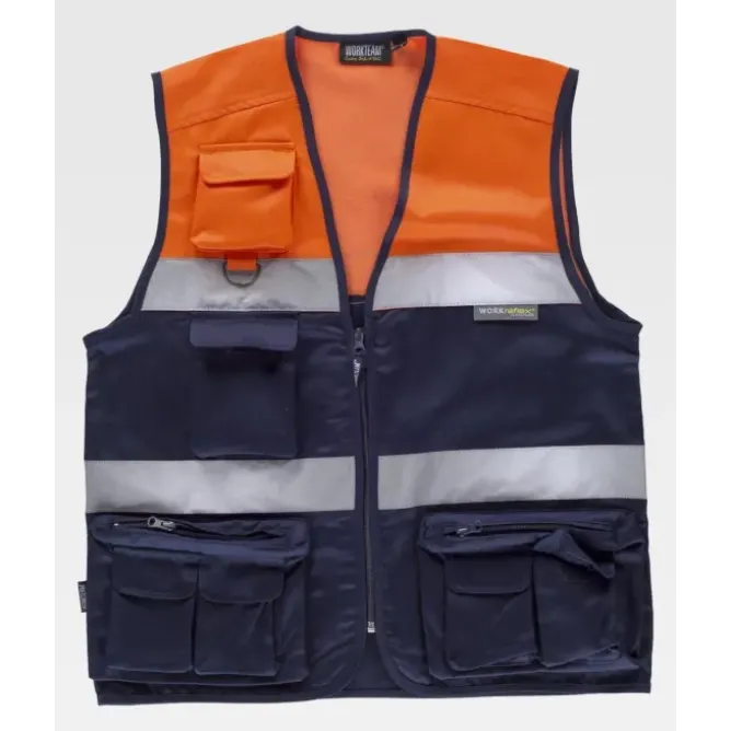 Gilet da Lavoro Safari Multitasche Alta Visibilità C4010 - Workteam