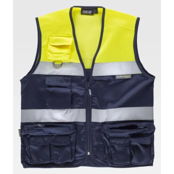 Gilet da Lavoro Safari Multitasche Alta Visibilità C4010 - Workteam