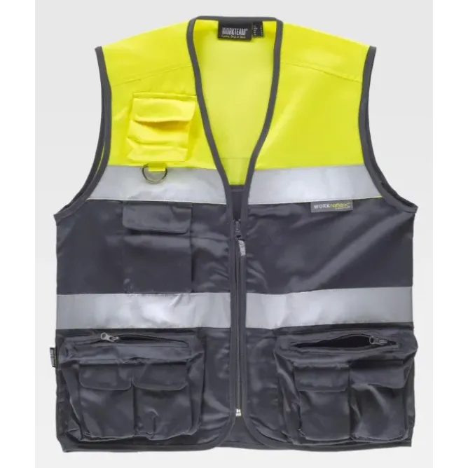 Gilet da Lavoro Safari Multitasche Alta Visibilità C4010 - Workteam