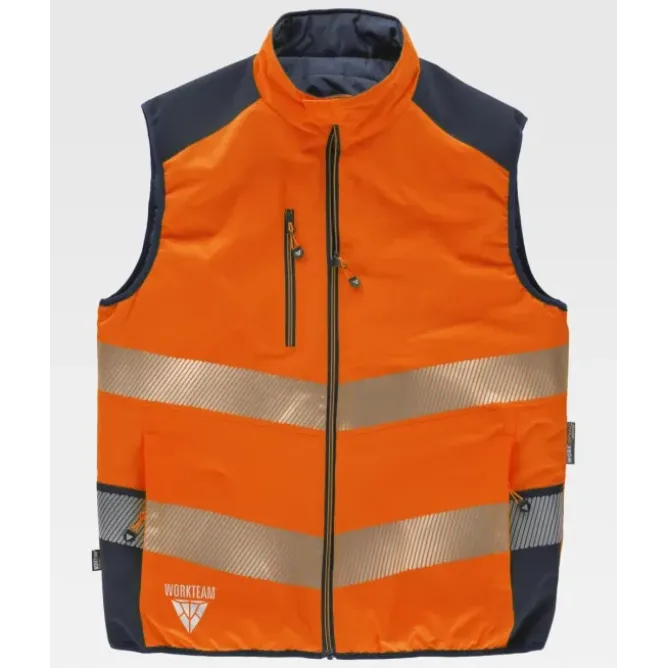 Gilet da Lavoro Workteam Imbottito Reversibile Alta Visibilità C8250
