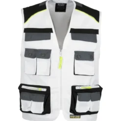 Gilet safari estivo multitasche con dettagli riflettenti - Workteam
