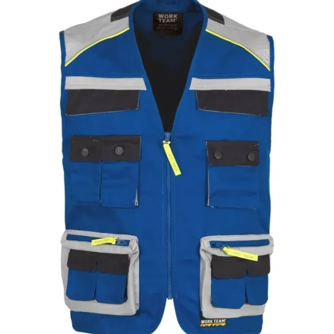 Gilet safari estivo multitasche con dettagli riflettenti - Workteam