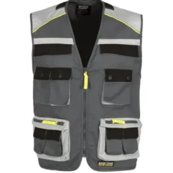 Gilet safari estivo multitasche con dettagli riflettenti - Workteam