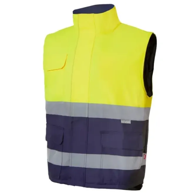 Gilet trapuntato bicolore da Lavoro Alta Visibilità Multitasche Velilla 305902
