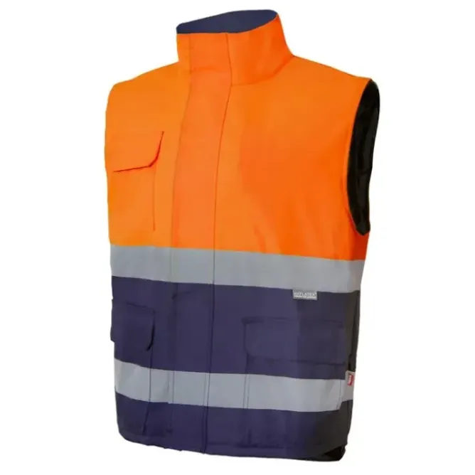 Gilet trapuntato bicolore da Lavoro Alta Visibilità Multitasche Velilla 305902