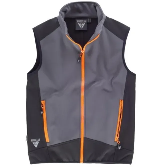 Gilet Workshell sportivo a collo alto e cerniera in nylon - Workteam