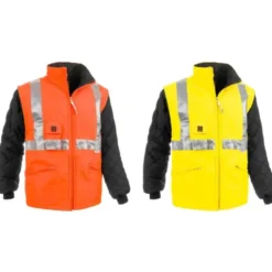 Giubbotto da Lavoro Alta Visibilità Multitasche Con Maniche Staccabili Sottozero Autostradale 2301
