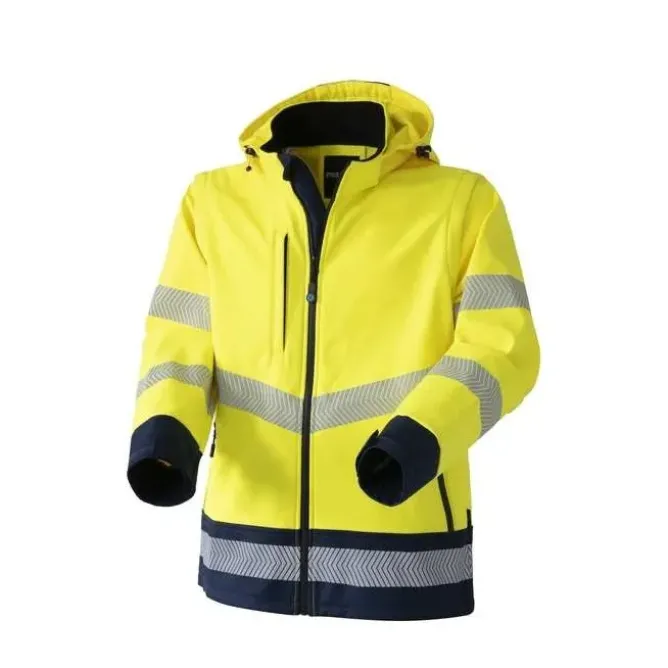 Giubbotto da Lavoro Alta Visibilità Softshell Stretch Multitasche Impermeabile con Cappuccio Rossini Hook Hi-Vis HH263